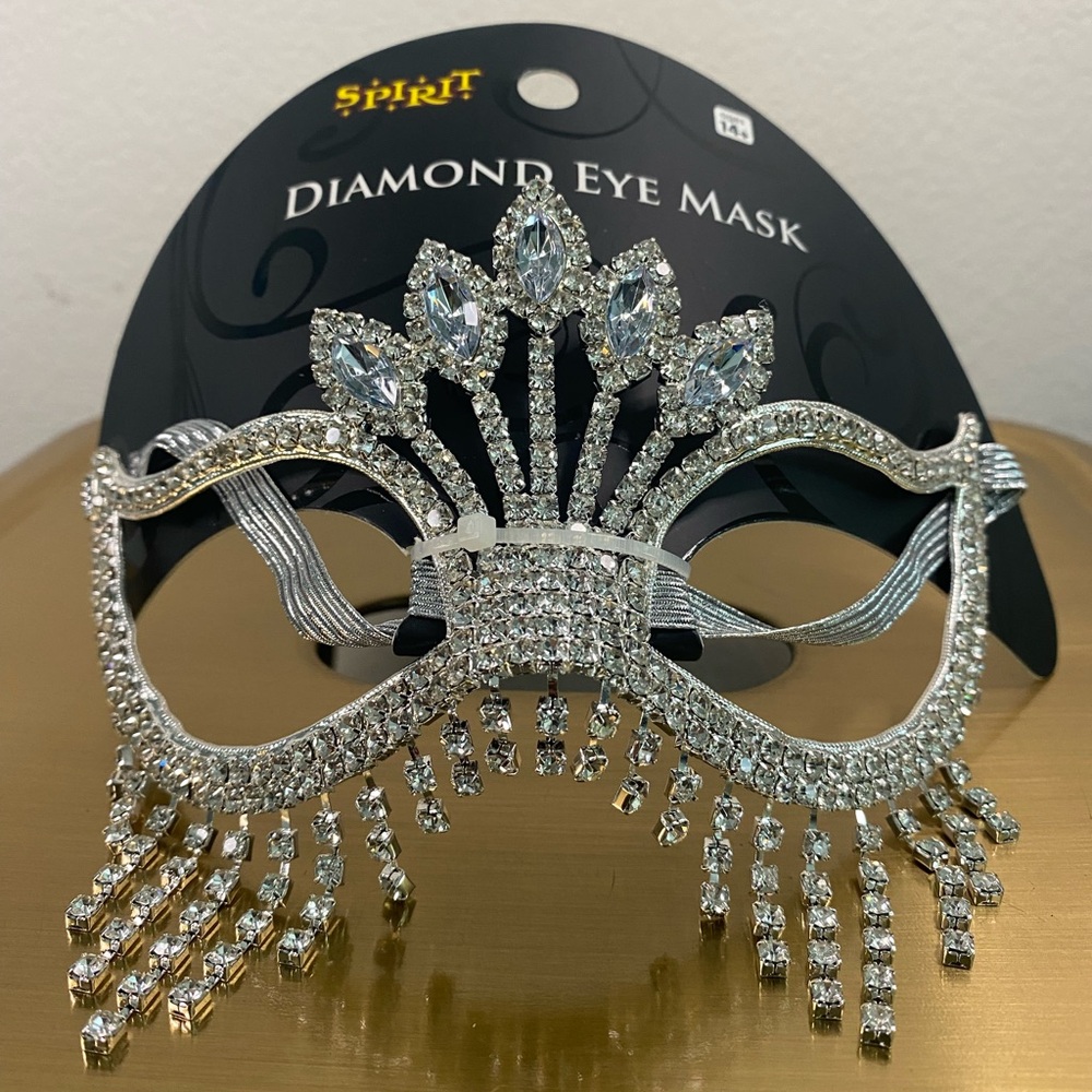 Diamond Peacock Eye Mask from Spirit Halloween - Silver